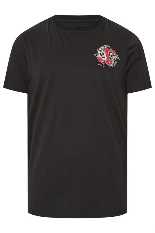 BadRhino Big & Tall Black Japanese Koi Graphic T-Shirt | BadRhino 1
