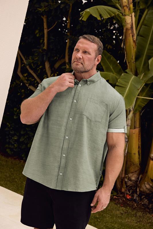 BadRhino Big & Tall Green Short Sleeve Slub Shirt | BadRhino 1