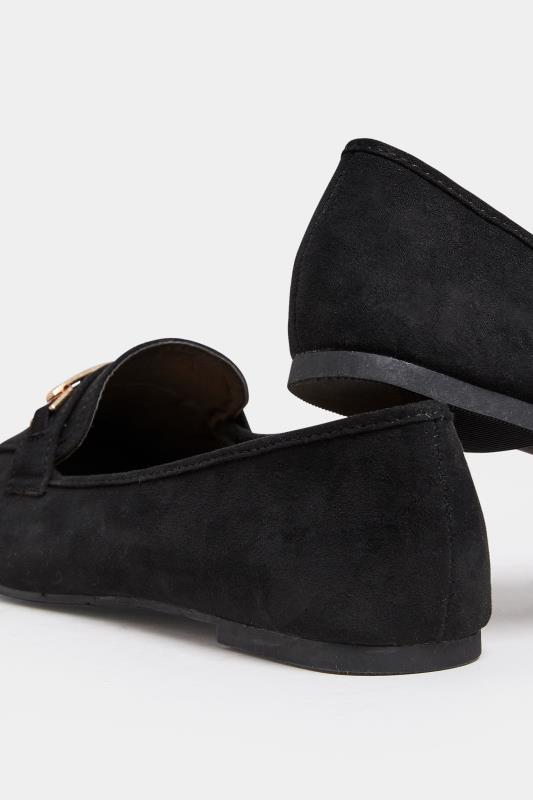 Black Faux Suede Buckle Loafers In Extra Wide EEE Fit | Yours Clothing 4