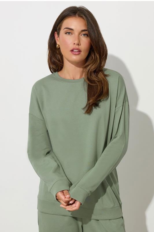 LTS Tall Sage Green Crew Neck Sweatshirt | Long Tall Sally 1