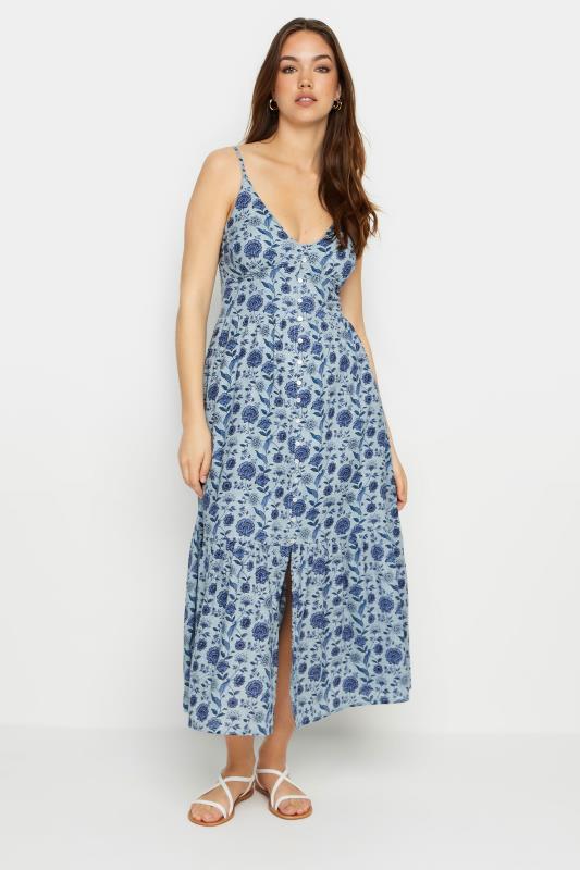 LTS Tall Women's Blue Floral Print Midaxi Sundress | Long Tall Sally 1
