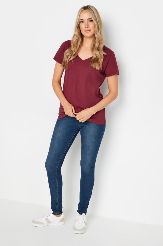 LTS Tall Burgundy Red V-Neck T-Shirt | Long Tall Sally 2