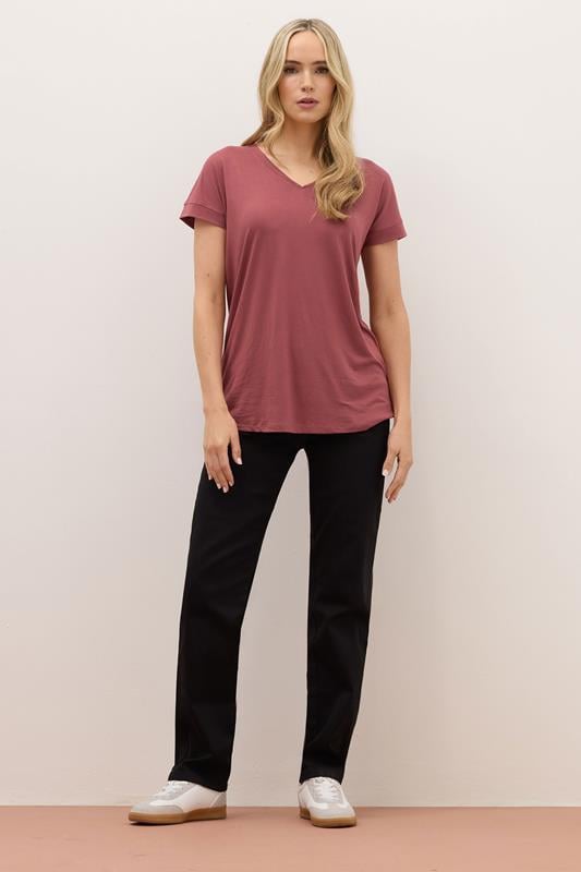 LTS PREMIUM Tall 2 PACK Coral Pink & Blue V-Neck Modal T-Shirts | Long Tall Sally 4
