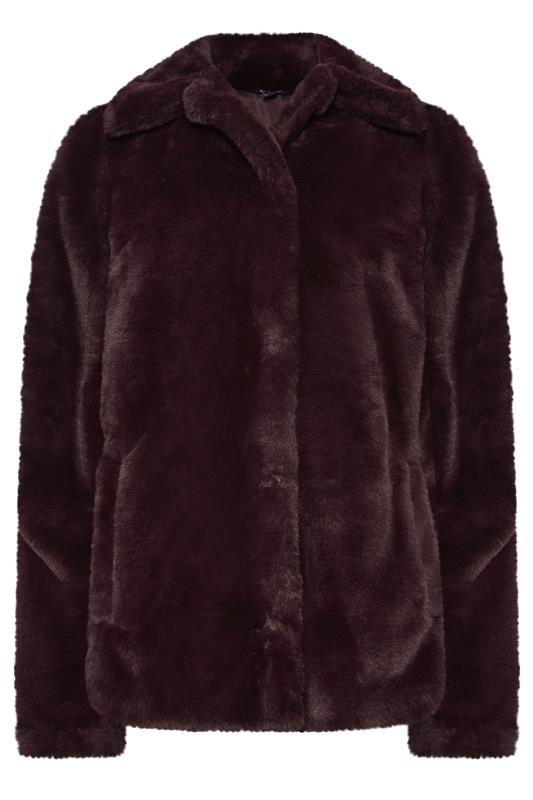 LTS Tall Dark Purple Faux Fur Coat | Long Tall Sally 6