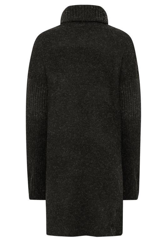 LTS Tall Women's Charcoal Grey Turtle Neck Knitted Tunic Jumper | Long Tall Sally 7