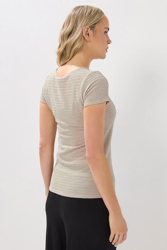 LTS Tall Ivory White Textured Slash Neck Top | Long Tall Sally 3