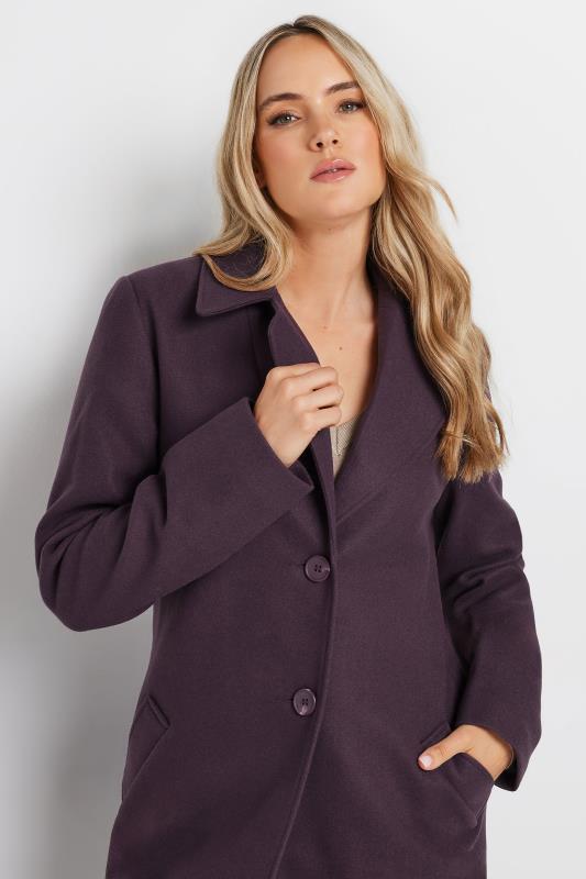 LTS Tall Dark Purple Single Breasted Formal Coat | Long Tall Sally 4