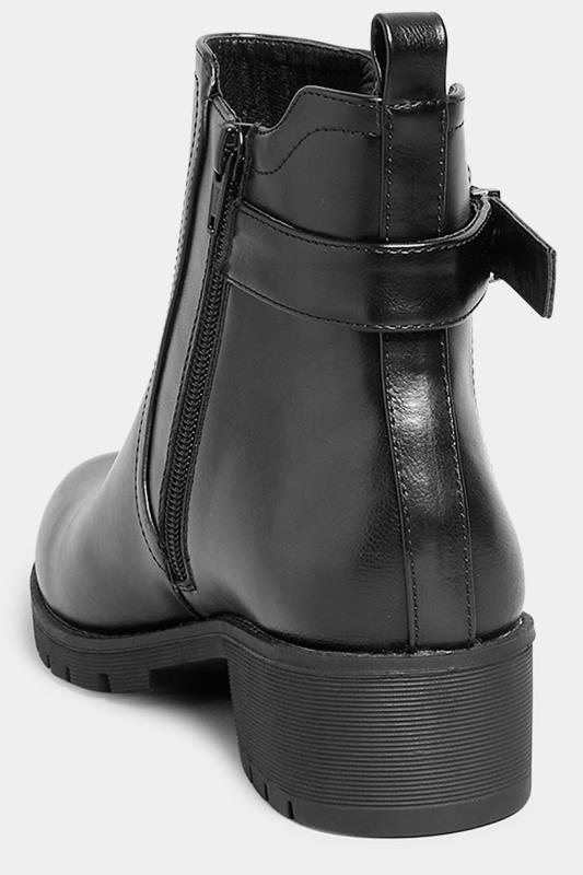 LTS Black Buckle Ankle Boots In Standard Fit | Long Tall Sally 4