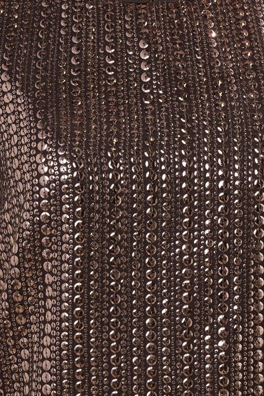 LTS Tall Brown Crew Neck Sequin Top | Long Tall Sally 4