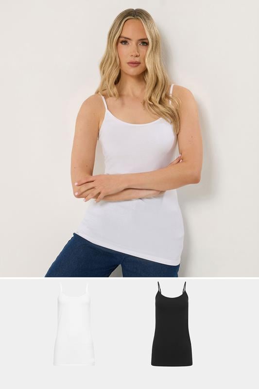  LTS 2 PACK Tall Black & White Cami Vest Tops