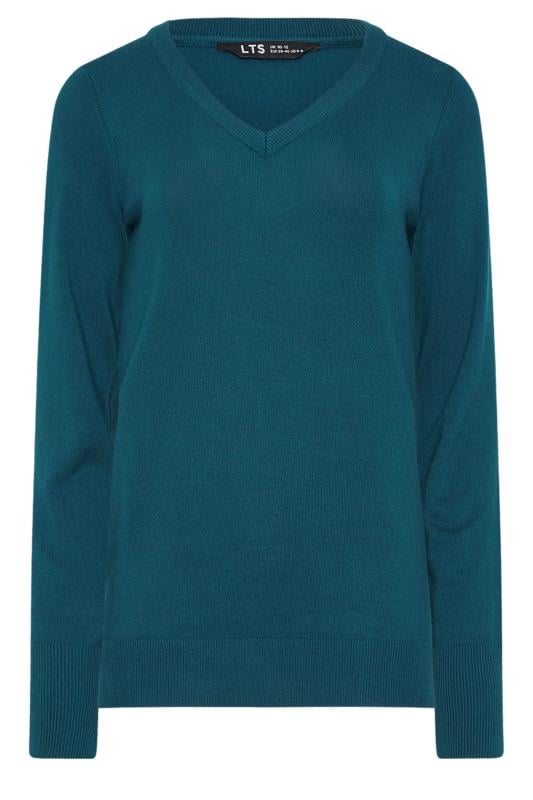 LTS Tall Green V-neck Long Sleeve Jumper | Long Tall Sally 5