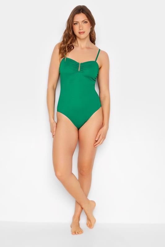 LTS Tall Dark Green Textured Swimsuit | Long Tall Sally  2