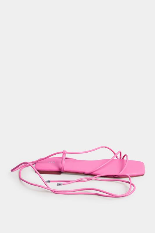 LTS Pink Strappy Flat Sandals In Standard Fit | Long Tall Sally 3