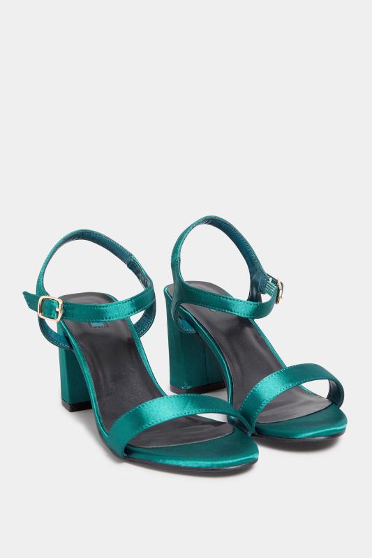 LIMITED COLLECTION Dark Green Block Heel Sandal In Wide E Fit & Extra Wide EEE Fit | Yours Clothing 2
