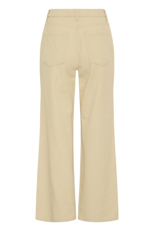 LTS Tall Women's Cream Cotton Twill Wide Leg Cropped Trousers | Long Tall Sally 5
