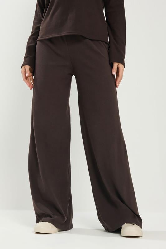 LTS Tall Women's Chocolate Brown Brushed Ribbed Trousers | Long Tall Sally 2