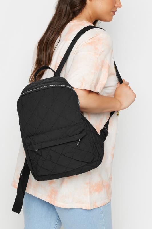 Black Quilted Backpack | Yours Clothing 1