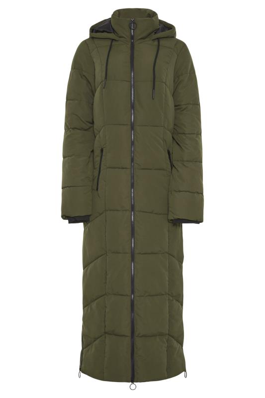 Tall Women's Khaki Green Longline Puffer Coat | Long Tall Sally 6
