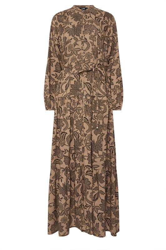 LTS Tall Women's Natural Brown Tie Waist Maxi Dress | Long Tall Sally 2