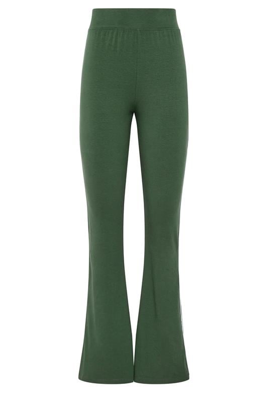 LTS Tall Women's Olive Green Side Stripe Cotton Flared Leggings | Long Tall Sally 4