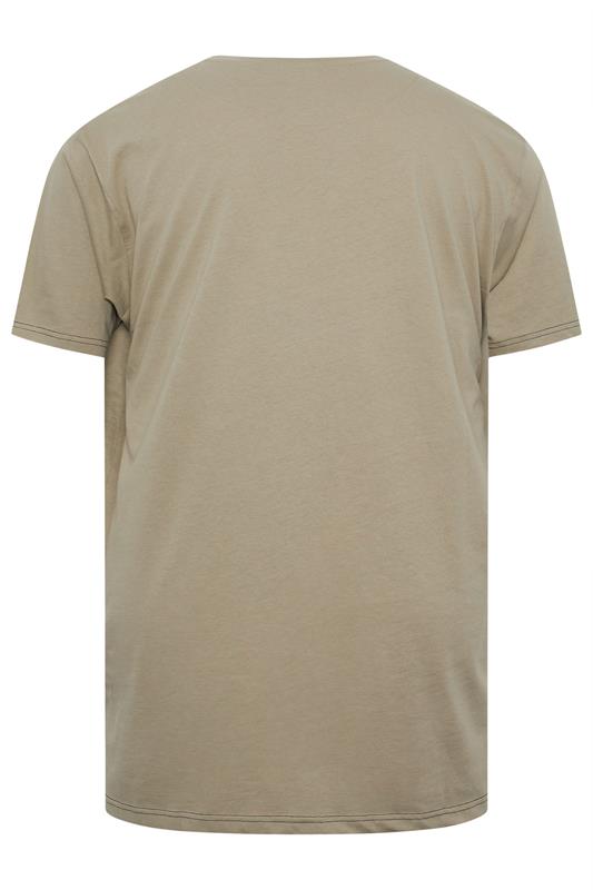 KAM Big & Tall Stone Brown Rock N Roll Print T-Shirt | BadRhino 4