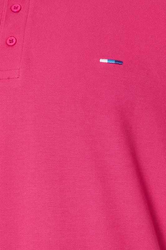 BadRhino Big & Tall Pink & White Tipped Polo Shirt | BadRhino 3