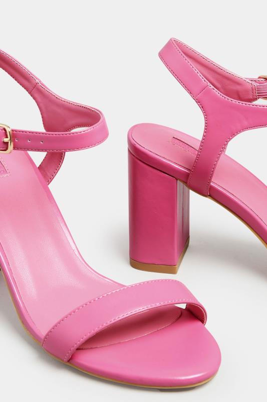 LIMITED COLLECTION Pink Block Heel Sandal In Wide E Fit & Extra Wide Fit | Yours Clothing 5