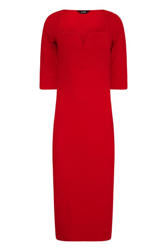 Tall Women's LTS Red Notch Neck Midi Dress | Long Tall Sally  6