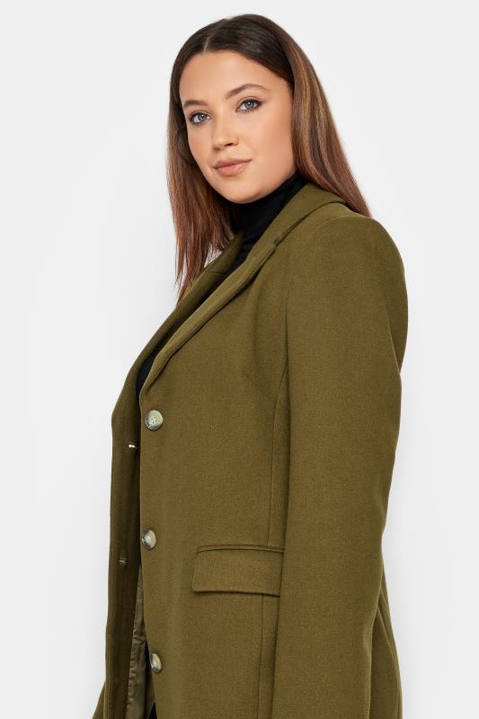 LTS Tall Women's Khaki Green Midi Formal Coat | Long Tall Sally 4