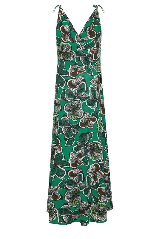 LTS Tall Women's Green Tropical Print Shoulder Tie Maxi Dress | Long Tall Sally 7