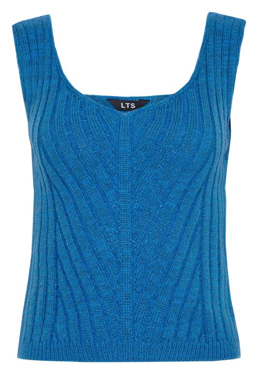 LTS Tall Women's Blue V-Neck Knitted Vest Top | Long Tall Sally 6
