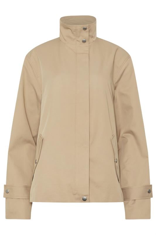 Tall  LTS Tall Natural Brown Funnel Neck Jacket
