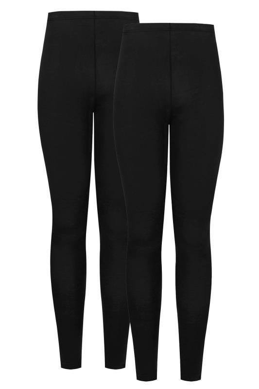 LTS MADE FOR GOOD 2 PACK Black Cotton Leggings | Long Tall Sally  4