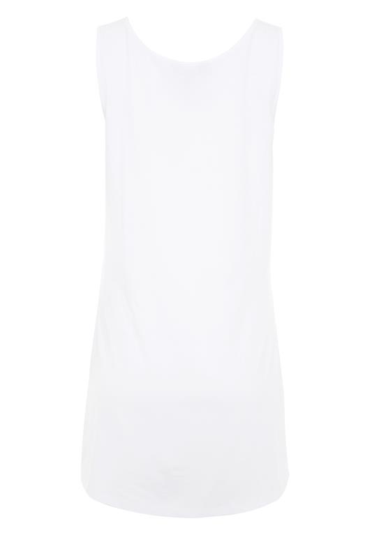 LTS MADE FOR GOOD White Cotton Longline Vest Top | Long Tall Sally  6