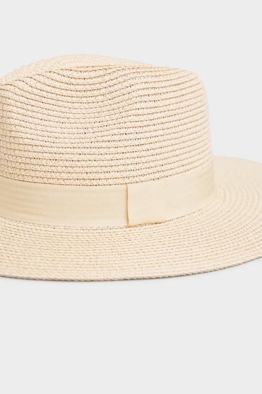 Cream Straw Fedora Hat | Yours Clothing  4