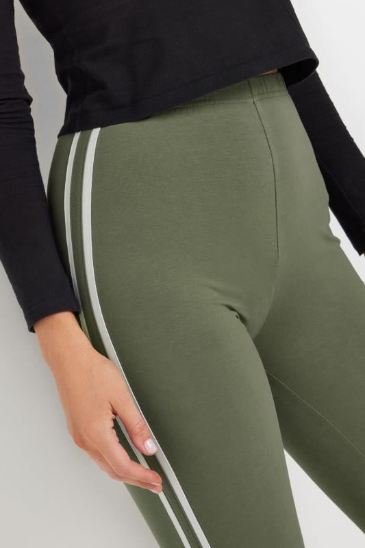 LTS Tall Khaki Green Stripe Leggings | Long Tall Sally 4