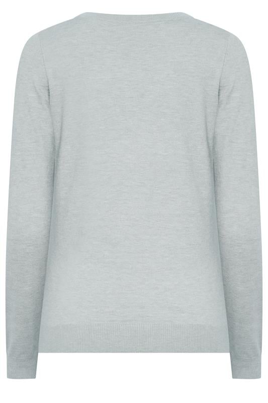 LTS Tall Women's Grey Fine Knit V-Neck Jumper | Long Tall Sally 6