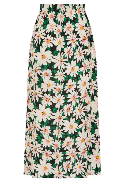 LTS Tall Women's Black Floral Print A-Line Midi Skirt | Long Tall Sally 5