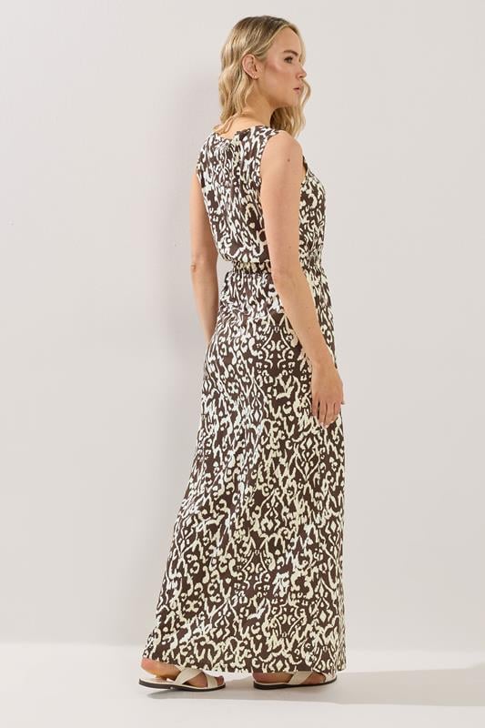 LTS Tall Women's Chocolate Brown Aztec Tie Waist Cotton Maxi Dress | Long Tall Sally 2