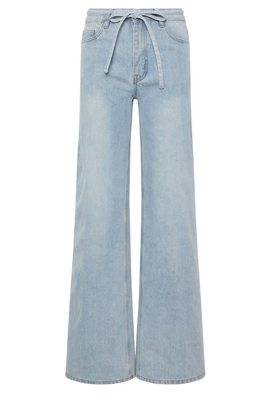 LTS Tall Women's Light Blue Wash Tie Waist Jeans | Long Tall Sally 5
