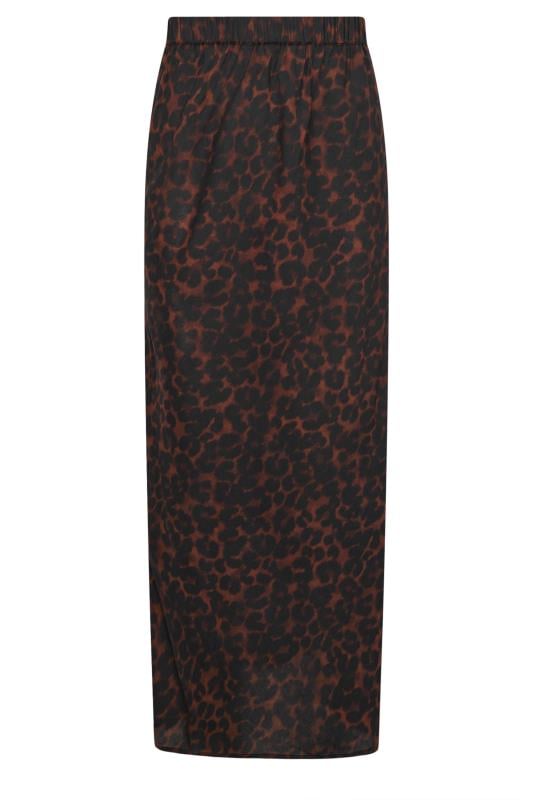 LTS Tall Women s Chocolate Brown Leopard Print Midaxi Skirt Long Tall Sally