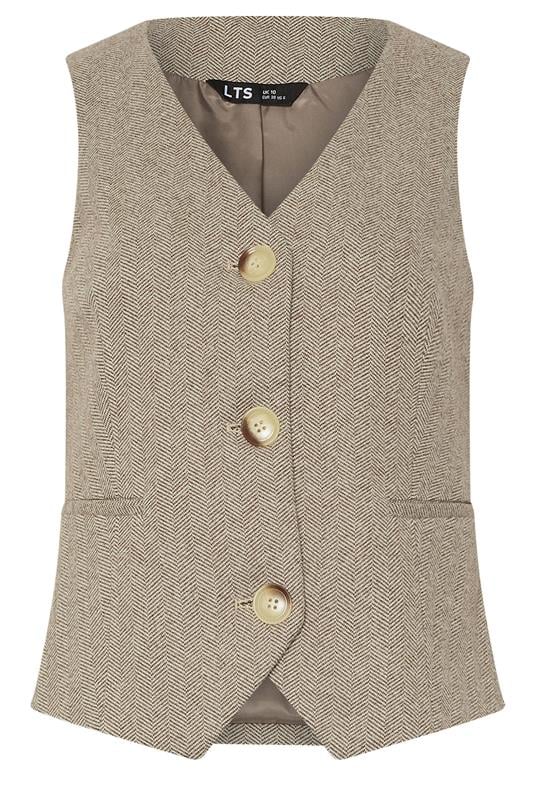 LTS PREMIUM Tall Brown Herringbone Waistcoat | Long Tall Sally 6