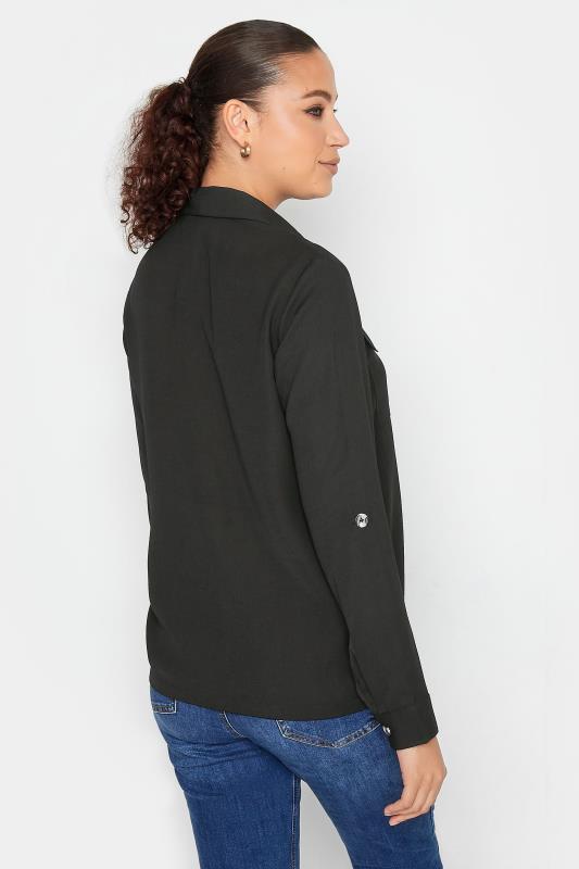 LTS Tall Black Long Sleeve Utility Shirt | Long Tall Sally 4