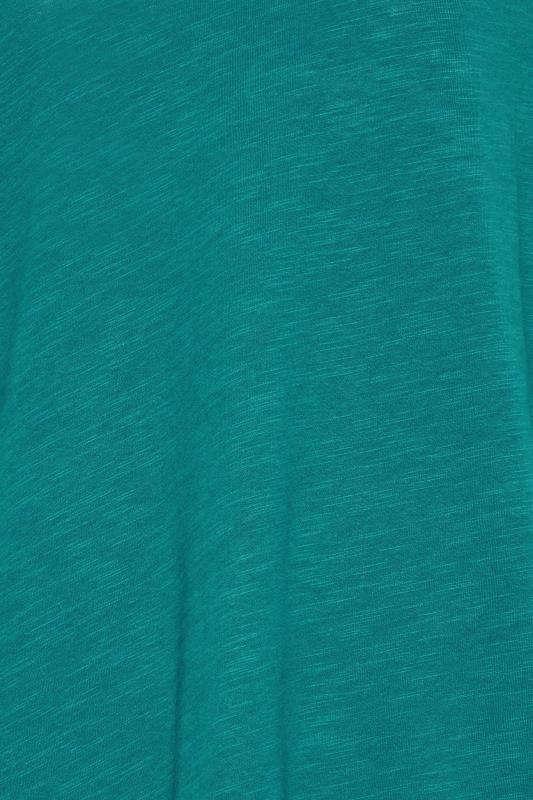 LTS Tall Teal Blue V-Neck Long Sleeve Cotton T-Shirt | Long Tall Sally 7