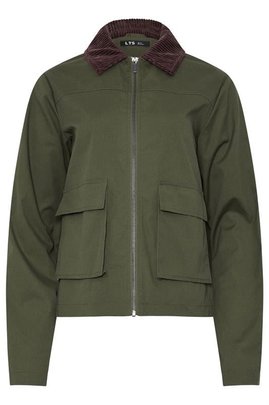 LTS Tall Green Cord Collar Barn Jacket | Long Tall Sally 1