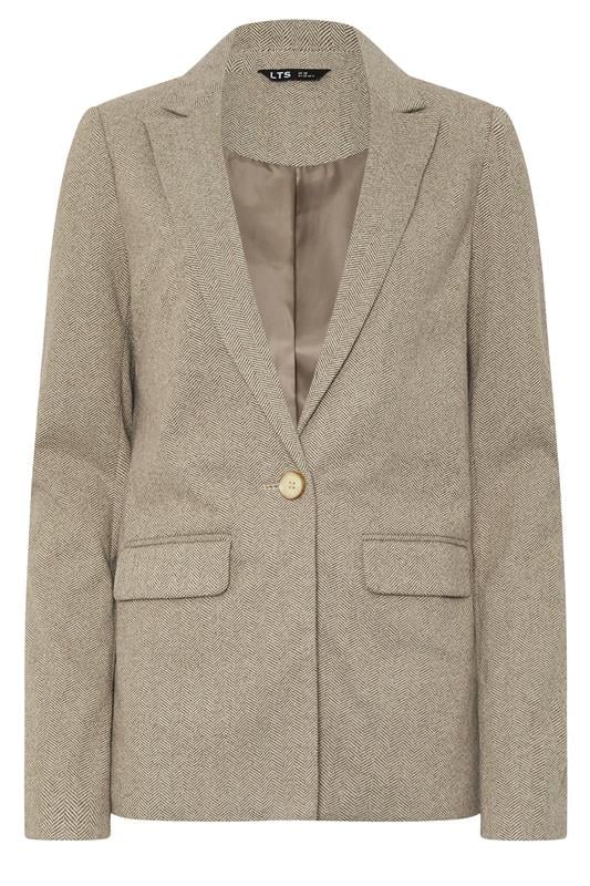 LTS PREMIUM Tall Brown Herringbone Blazer | Long Tall Sally 7