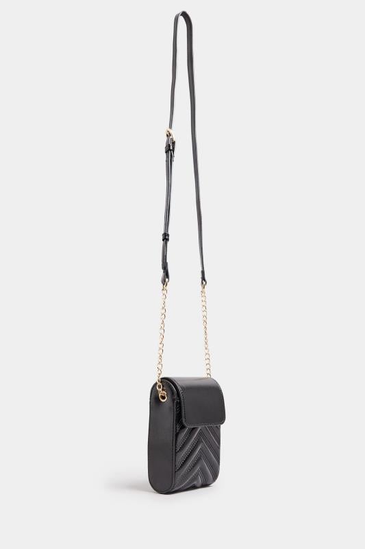 Black Chevron Phone Bag | Yours Clothing 3