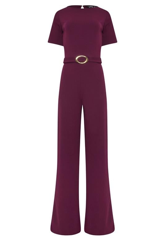 LTS Tall Berry Red Belted Jumpsuit | Long Tall Sally  1