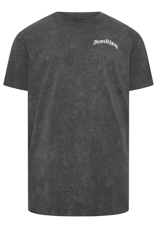 IronRhino Big & Tall Grey Acid Wash Old English T-Shirt | BadRhino 6