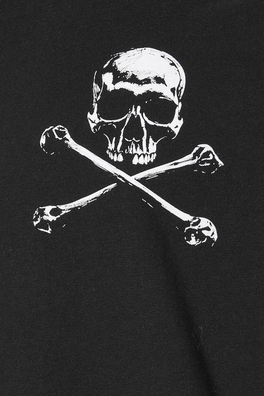 BadRhino Big & Tall Black Skull & Crossbones Graphic T-Shirt 5